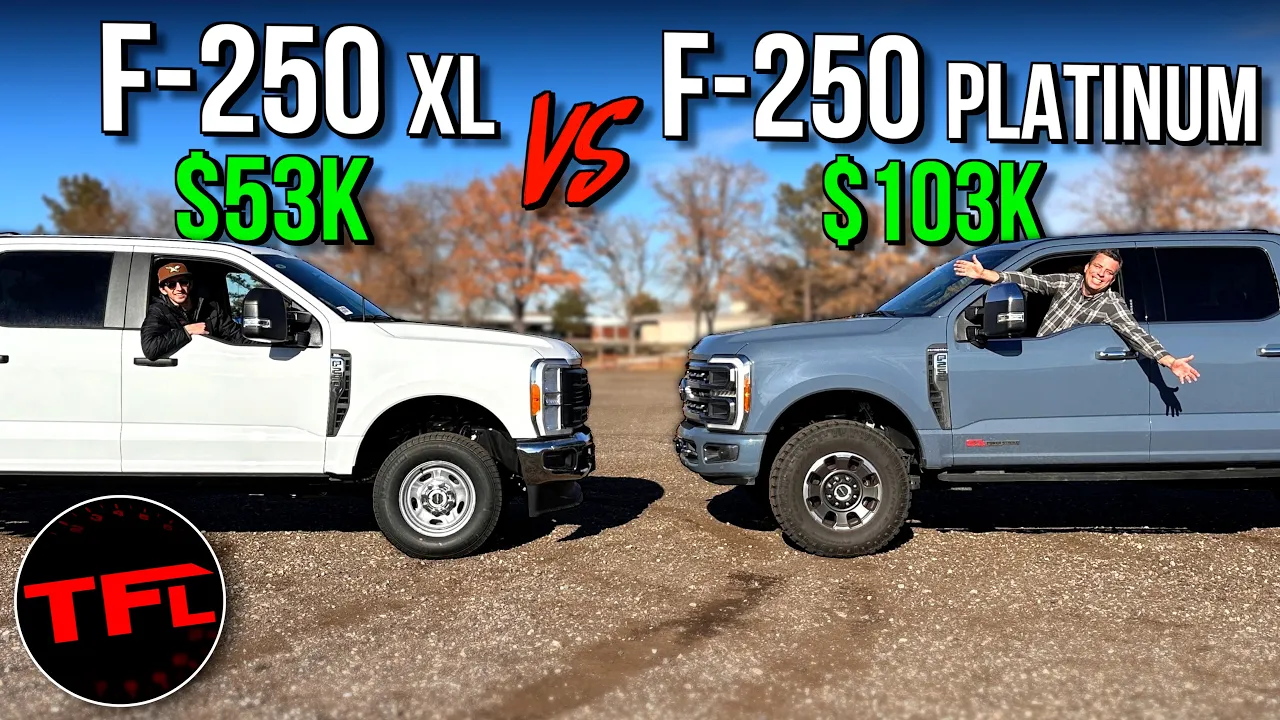 New Ford F-250 Work Truck vs Premium Diesel F-250: What Do You Get for an Extra $50K?