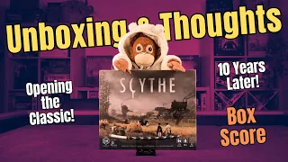 Scythe | Opening the Classic 10 Years Later! | Box Score: Unboxing & Thoughts
