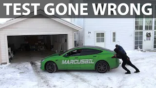 Tesla Model S Plaid camping test at -20°C part 1