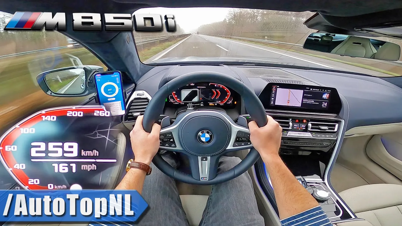 BMW 8 Series GRAN COUPE M850i xDrive TOP SPEED on AUTOBAHN (NO SPEED LIMIT) by AutoTopNL