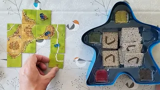 Carcassonne 10th anniversary edition how to setup play and review by AmassGames