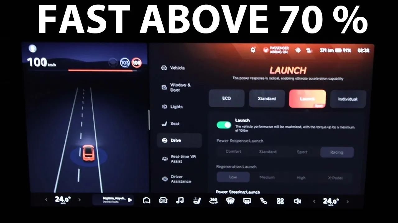 Xpeng G6 Performance 90-10 % acceleration, braking and noise test