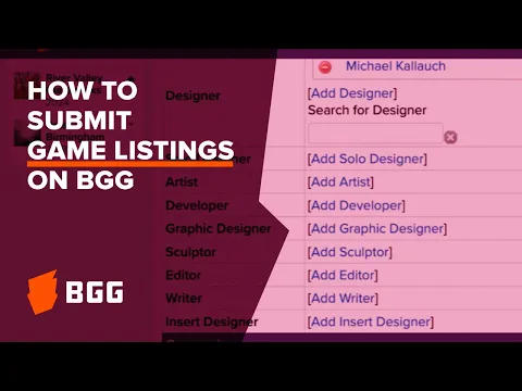 How to Submit a BGG Game Listing
