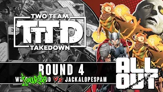 Dice Masters Two Team Takedown: All Out | Round 4 (Whippit_Good vs Jackalopespam)