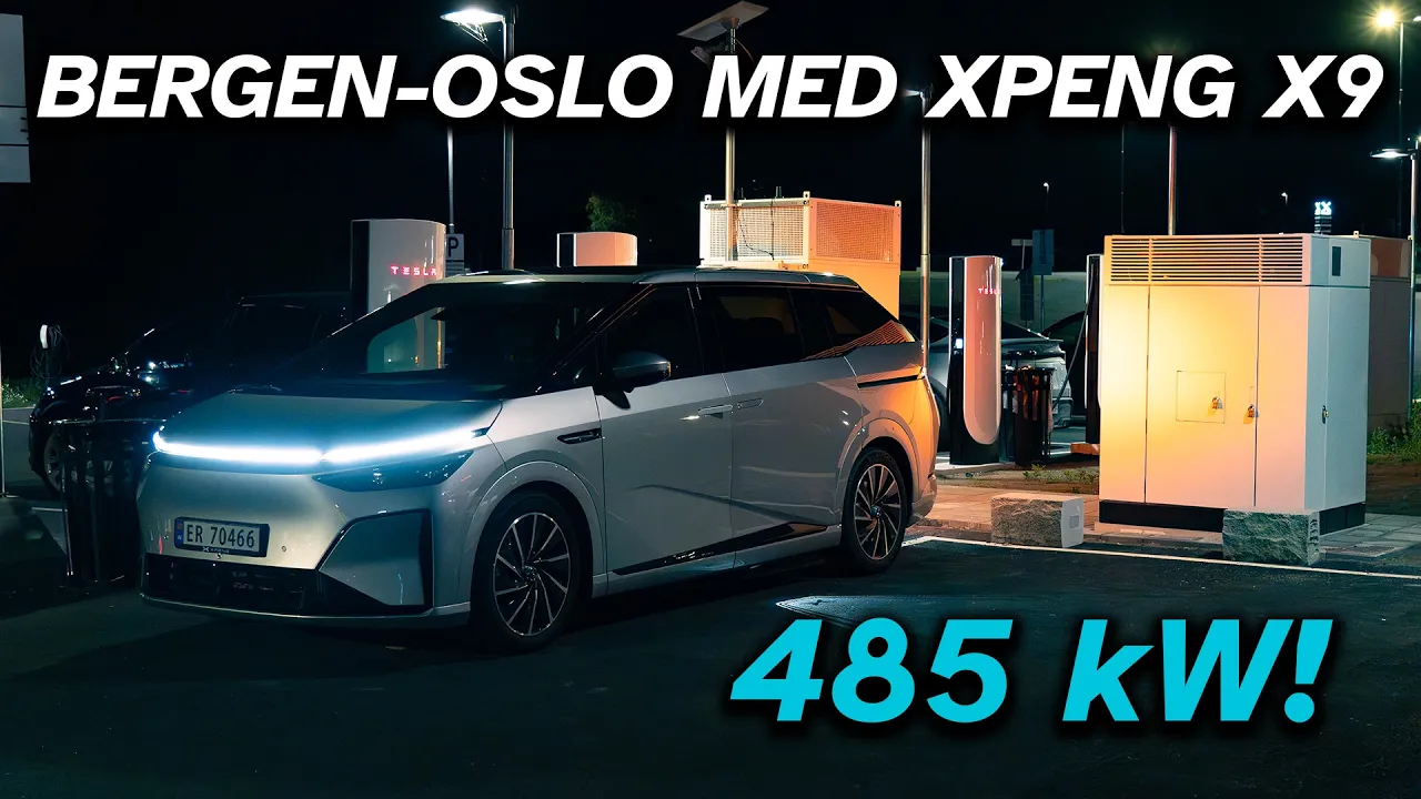 Langtur i XPENG X9 fra Bergen til Oslo for å lade på Tesla Supercharger V4 1000V