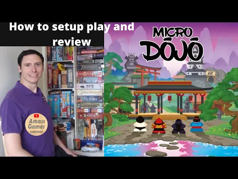 Micro Dojo 1-2 player how to setup play and review #boardgame  AmassGames #4k #bga #bgg #tabletop