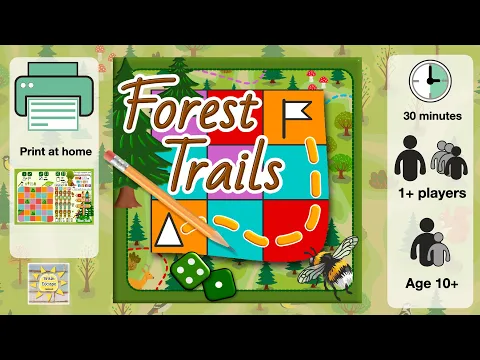 Forest Trails Roll and write game. HD