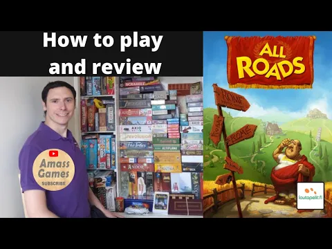 All Roads how to setup play and review board game Castle Con AmassGames 4K #games #boardgame tile