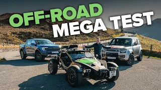 Land Rover Defender OCTA vs Ariel Nomad 2 vs Ford Ranger Raptor | Mega off-road rally test!