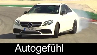 All-new 2016 Mercedes-AMG C63 & C63S racetrack driving, exterior, interior & colours