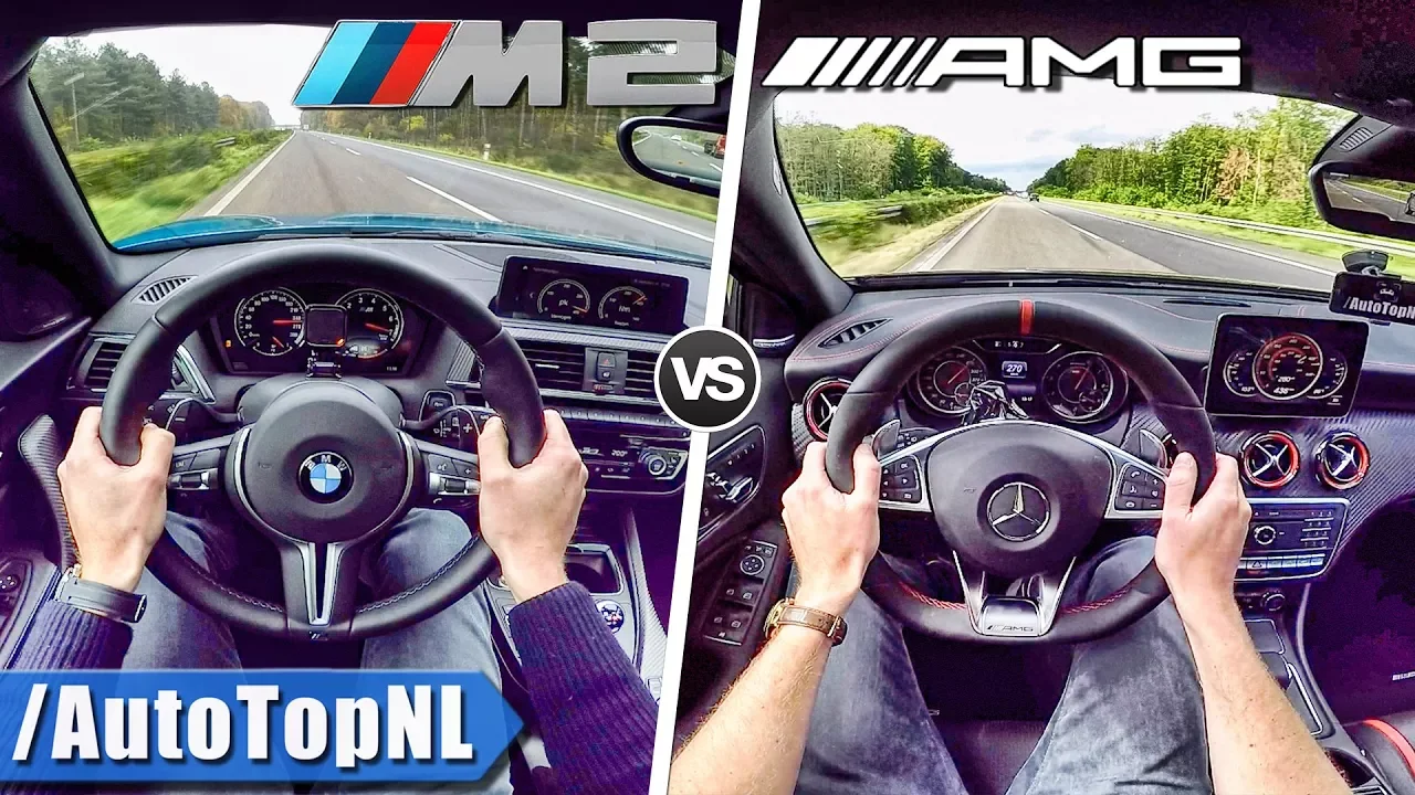 BMW M2 vs A45 AMG | 0-250km/h ACCELERATION TOP SPEED SOUND & AUTOBAHN POV by AutoTopNL
