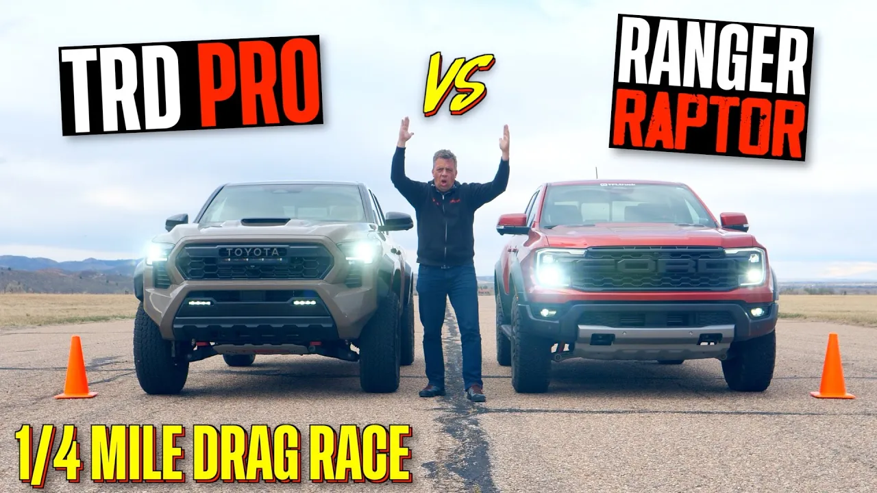 Raptor vs TRD Pro Drag Race: Does The Toyota Tacoma Stand A Chance Against the Ford Ranger?