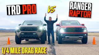 Raptor vs TRD Pro Drag Race: Does The Toyota Tacoma Stand A Chance Against the Ford Ranger?