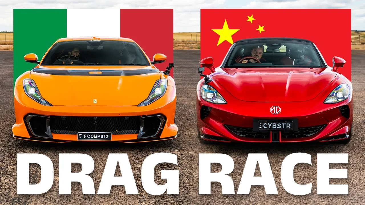 MG Cyberster vs Ferrari 812 Competizione DRAG RACE! V12 vs electric