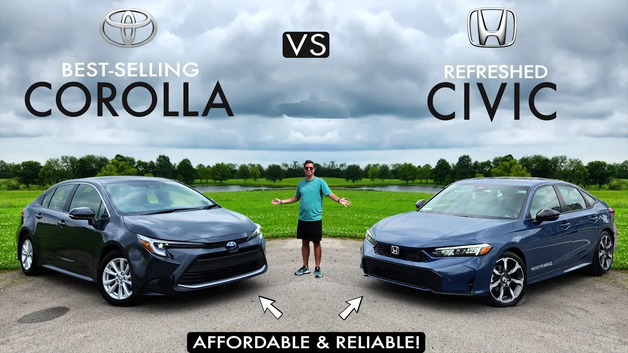 *50 MPG* SEDANS -- 2025 Honda Civic Hybrid vs. Toyota Corolla Hybrid: Comparison