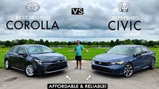*50 MPG* SEDANS -- 2025 Honda Civic Hybrid vs. Toyota Corolla Hybrid: Comparison