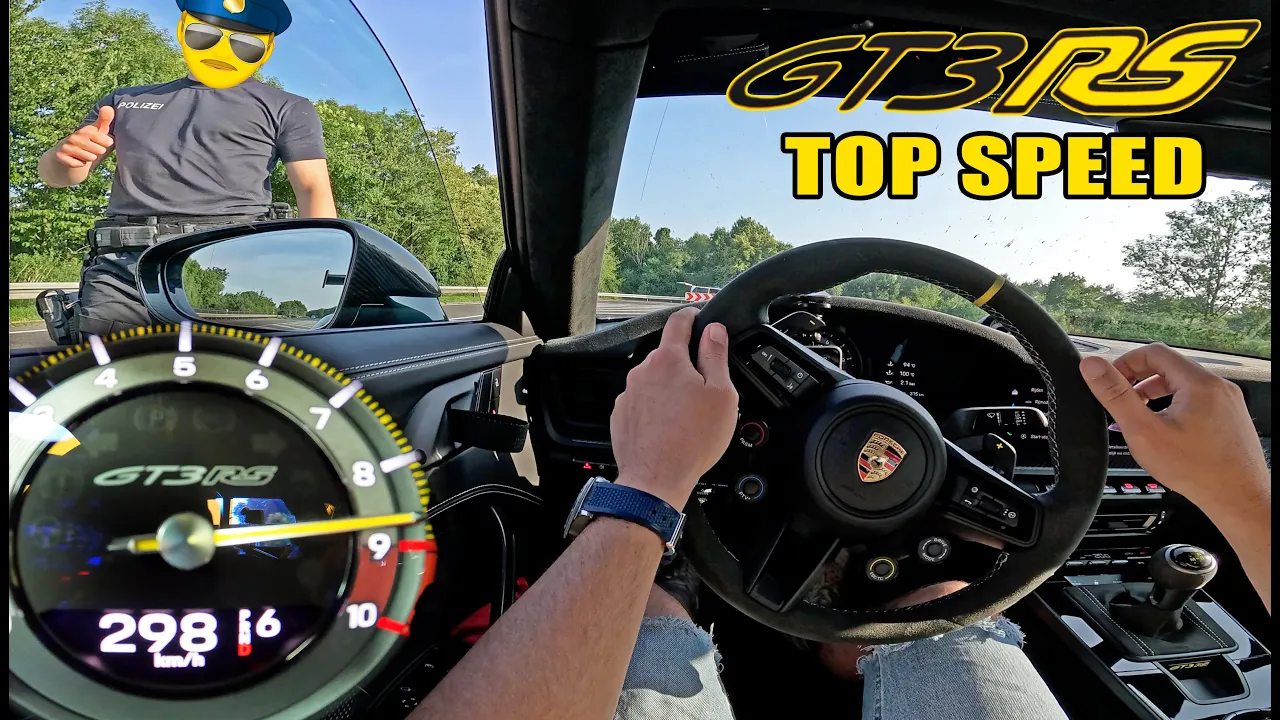 PORSCHE 992 GT3 RS *STRAIGHT PIPED* at TOP SPEED but then.. POLIZEI!!