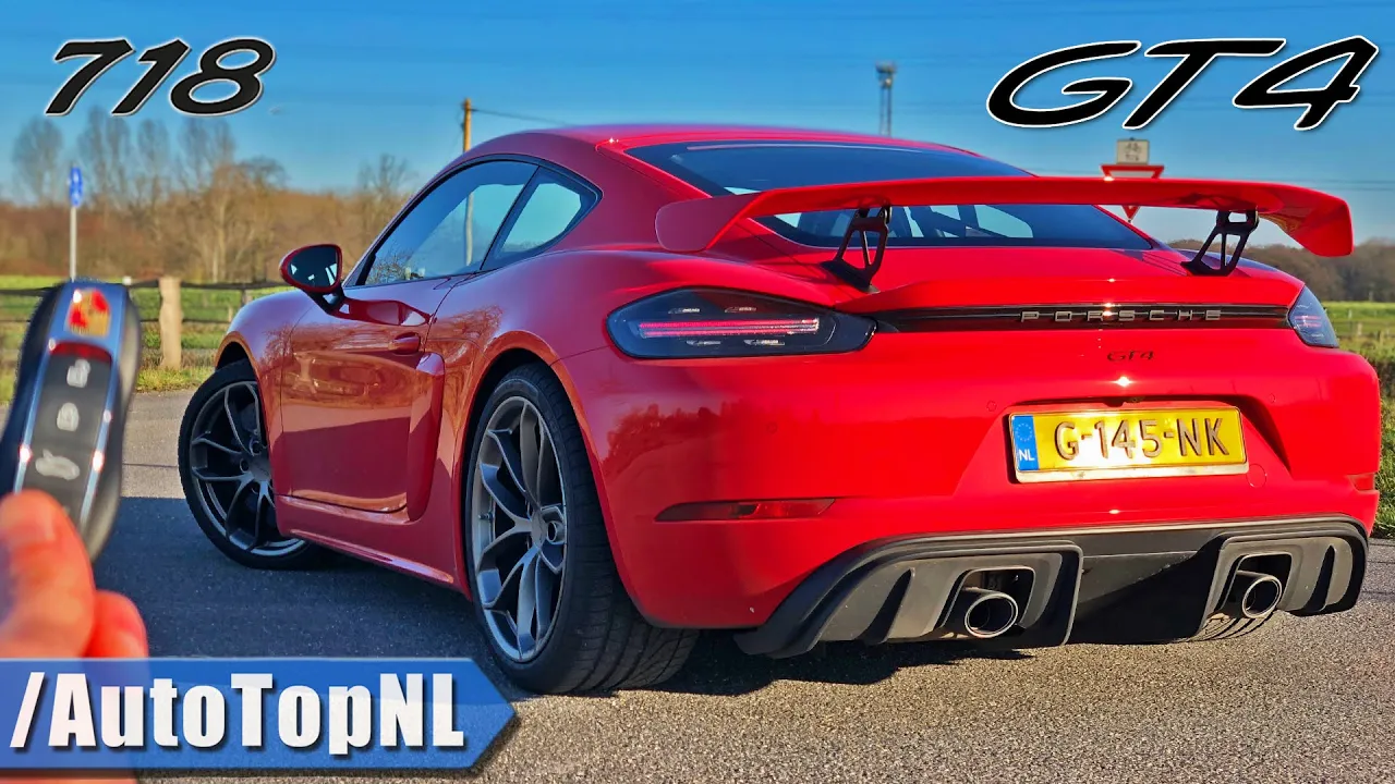 PORSCHE 718 GT4 REVIEW on AUTOBAHN (NO SPEED LIMIT) by AutoTopNL
