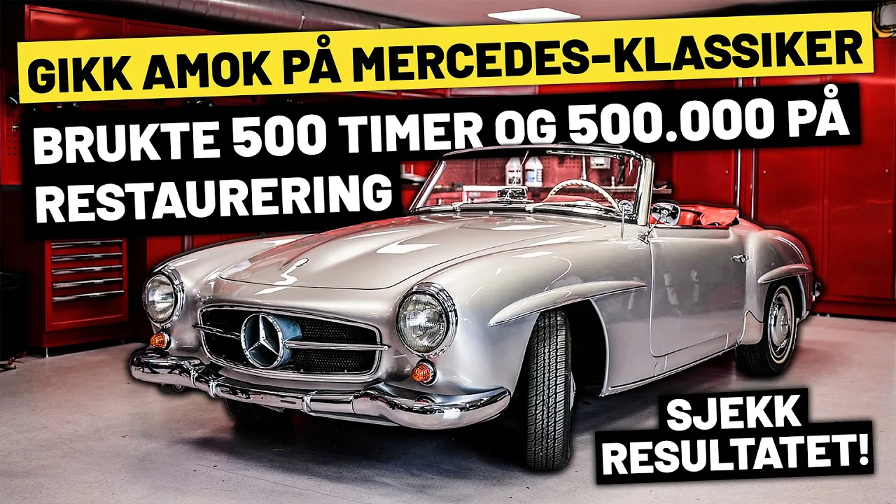 Brukte 500 timer + 500.000 på restaurering av klassisk Mercedes