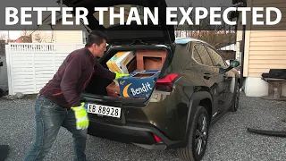 Lexus UX 300e banana box test