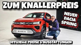 Das Günstigste Elektroauto! Neuer Dacia Spring mit offiziellen Preisen und Ausstattung #automobile