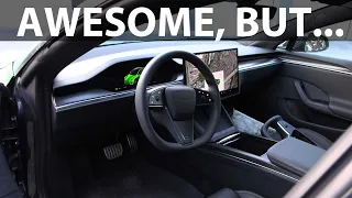 Tesla Model S Plaid round steering wheel upgrade
