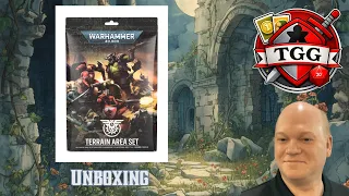 Warhammer 40,000 Terrain Area Set Overview & Unboxing | Official Card Terrain Footprints
