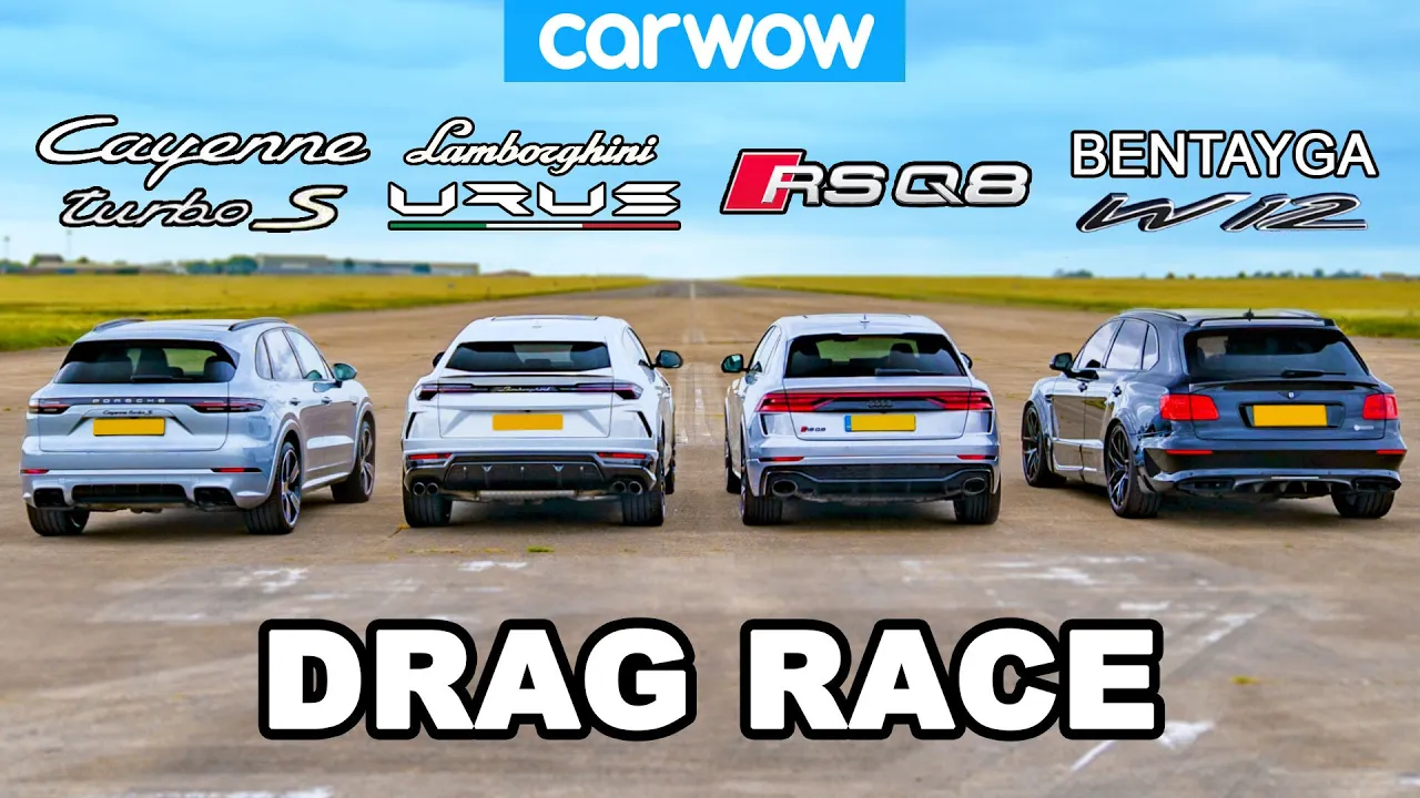 Lamborghini Urus vs Audi RSQ8 vs Bentley Bentayga vs Porsche Cayenne Turbo S: DRAG RACE