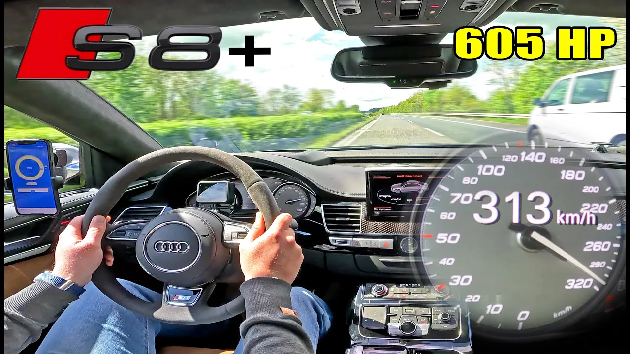 AUDI S8 PLUS // 313KMH on UNLIMITED AUTOBAHN!
