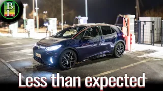 VW ID.3 GTX Performance Fire & Ice | Winter Range Test at 130 km/h (81mph) (−7 °C Autobahn)