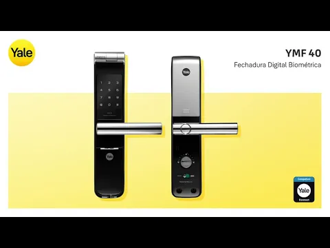 Fechadura Digital Embutir para Porta de Madeira Yale YMF40 Biometria Bluetooth Chave Senha Wi-Fi