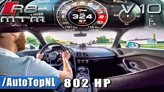 324km/h!! Audi R8 V10 PLUS 802HP MTM SUPERCHARGED Autobahn Drive by AutoTopNL
