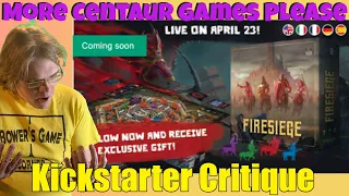 Firesiege - 1st time creator! - Kickstarter Critique Review