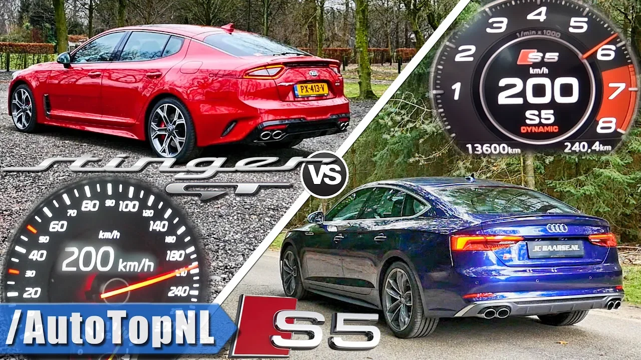 KIA STINGER GT AWD vs AUDI S5 SPORTBACK QUATTRO | POV ACCELERATION & SOUND by AutoTopNL