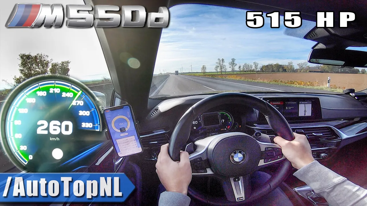 515HP BMW M550d QUAD TURBO on AUTOBAHN (NO SPEED LIMIT) by AutoTopNL