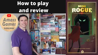 Mini Rogue how to setup play and review nine card solo co-op dungeon crawl board game AmassGames 4k