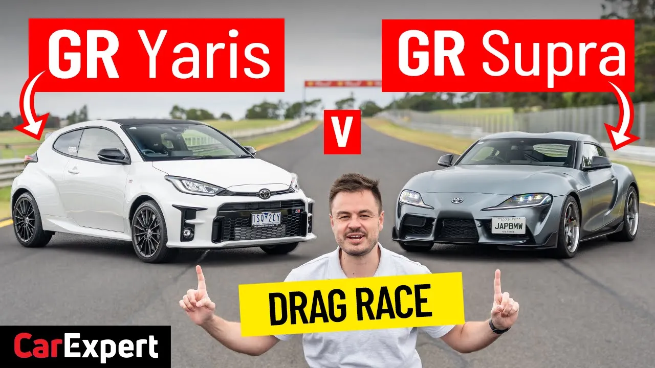Toyota GR Yaris v Supra Dragparison: Drag race, exhaust comparison, 1/4 mile & 0-100