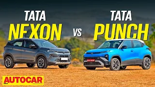 Tata Punch vs Nexon - Which is the better turbo-petrol compact SUV? | Comparison | Autocar India