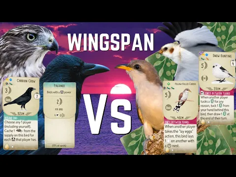 Wingspan Gameplay: Predators Vs Pink Powers and Bonus Birds (Timelapse)