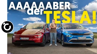 Tesla Model Y vs Skoda Enyaq 2025 - GROSSER Vergleich der BESTEN Elektro SUV!