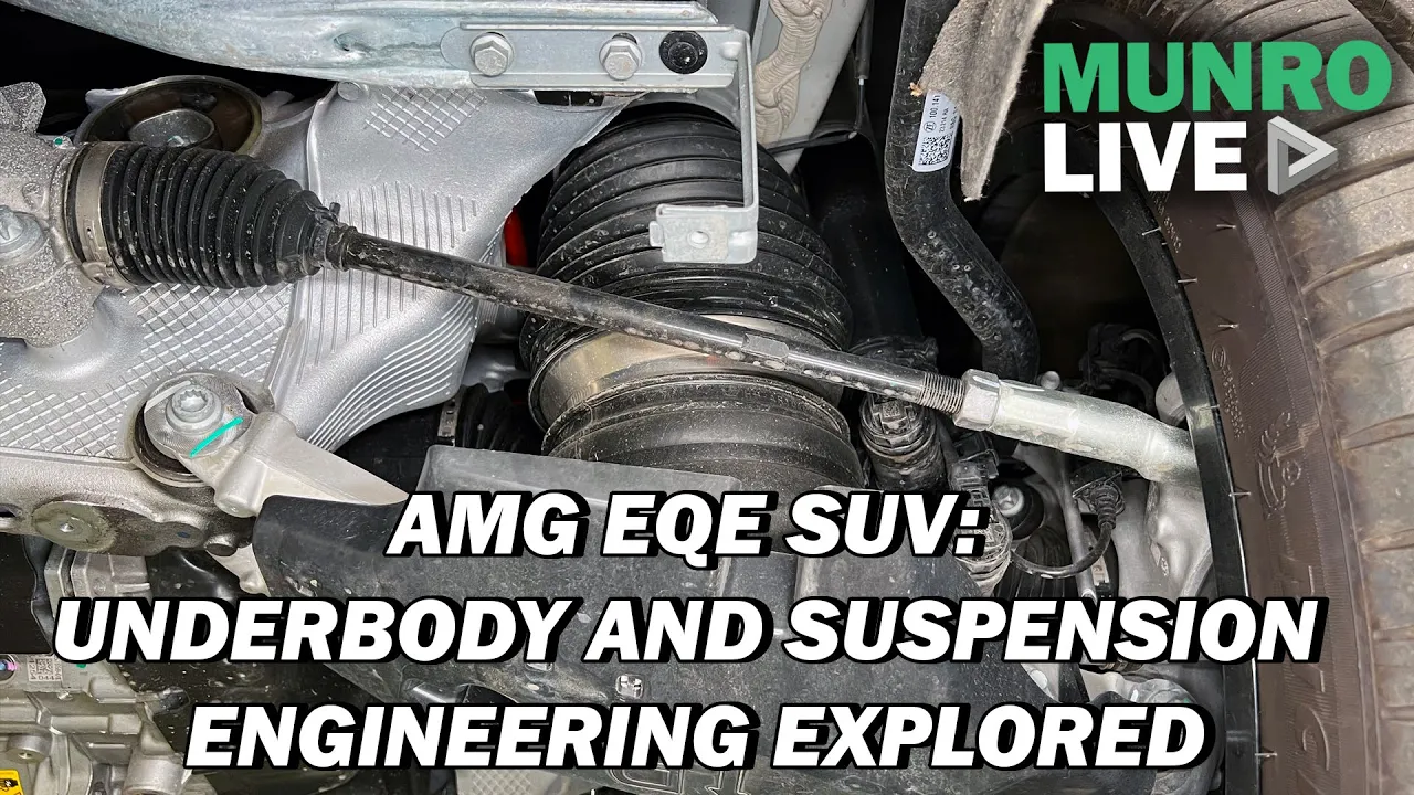 Beneath the Mercedes-AMG EQE SUV: A Look at the Underbody & Suspension Design.