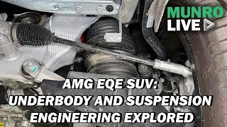 Beneath the Mercedes-AMG EQE SUV: A Look at the Underbody & Suspension Design.