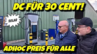 Der 30-Cent-Ladepark: Ad Hoc ohne Abo! Solarstrom für E-Autos in Köln.