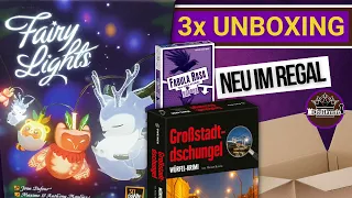 Fairy Lights, Fabula Rasa, Großstadtdschungel | WAS IST DRIN? Brettspiel 📦 3x Unboxing [Brettspiele]