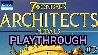 7 Wonders Architects Board Game | Medals Expansion | Playthrough - Rome vs. Ur (Game 2)
