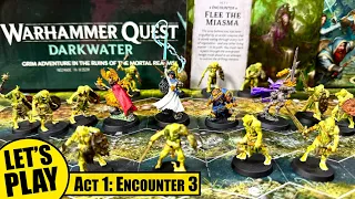 WARHAMMER QUEST DARKWATER Solo Playthrough | Act I Session 3 - Flee the Miasma