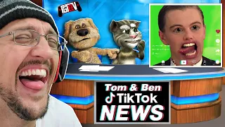 Talking Tom & Ben&#39;s Tik Tok NEWS Show interrupted Over and Over and Over and Over and Over  (FGTeeV)