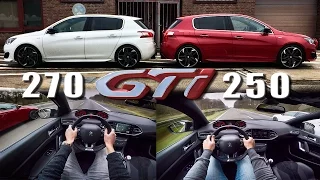 Peugeot 308 GTi 250 vs 270 POV AutoBahn ACCELERATION & TOP SPEED
