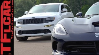 Dodge SRT Viper GT vs Jeep Grand Cherokee SRT Autocross Mashup Review
