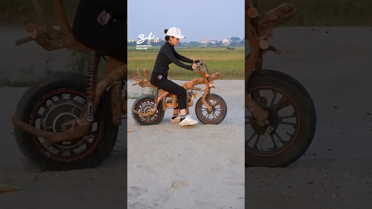 A Motorbike Made Out Of Sticks! 😱 #motorbike #diy #bikes